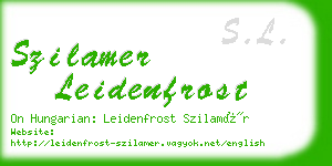 szilamer leidenfrost business card